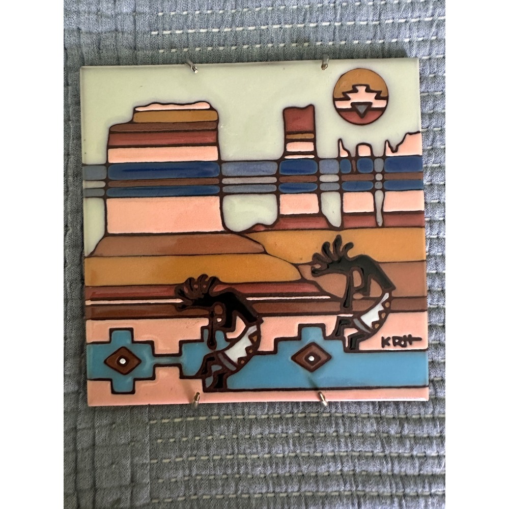 Earthtones Art Tile 6x6 Kokopelli Southwest Desert Mesa Decor 4273A USA Made